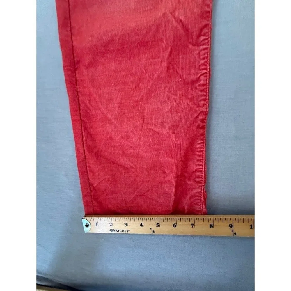 True Religion Mens Red Washed Corduroy‎ Straight Leg Casual Pants Size 36x32.